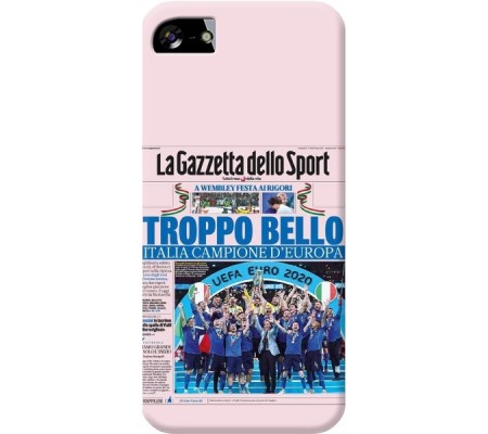 Cover Apple iPhone 5 CAMPIONI D'EUROPA 2020 GAZZETTA ITALIA Bordo Trasparente