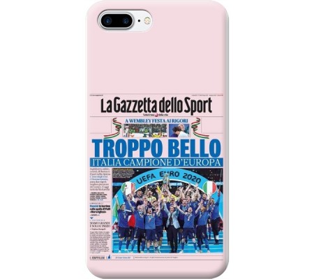 Cover Apple iPhone 7 plus CAMPIONI D'EUROPA 2020 GAZZETTA ITALIA Bordo Nero