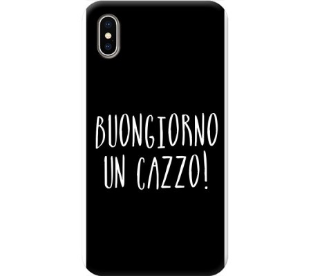 Cover Apple iPhone X BUONGIORNO UN CAZZO Bordo Trasparente
