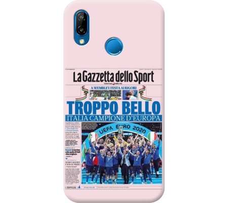 Cover Huawei P20 LITE CAMPIONI D'EUROPA 2020 GAZZETTA ITALIA Bordo Trasparente