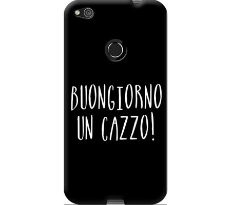 Cover Huawei P8 LITE 2017 BUONGIORNO UN CAZZO Bordo Nero