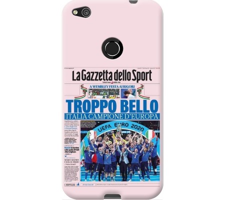 Cover Huawei P8 LITE 2017 CAMPIONI D'EUROPA 2020 GAZZETTA ITALIA Bordo Trasparente