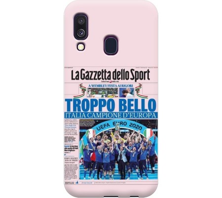 Cover Samsung A40 CAMPIONI D'EUROPA 2020 GAZZETTA ITALIA Bordo Nero