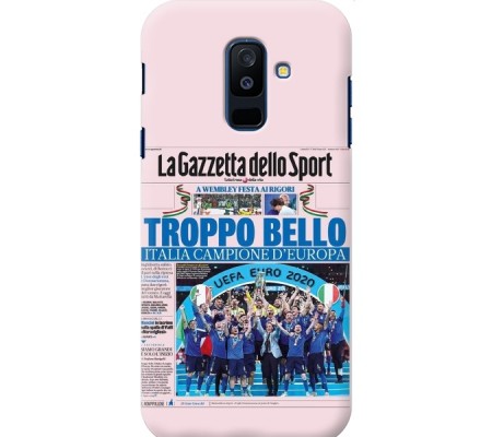 Cover Samsung A6 2018 CAMPIONI D'EUROPA 2020 GAZZETTA ITALIA Bordo Nero
