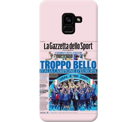 Cover Samsung A8 2018 CAMPIONI D'EUROPA 2020 GAZZETTA ITALIA Bordo Nero