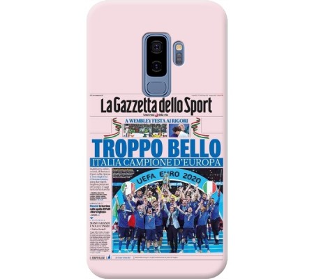 Cover Samsung Galaxy S9Plus CAMPIONI D'EUROPA 2020 GAZZETTA ITALIA Bordo Nero